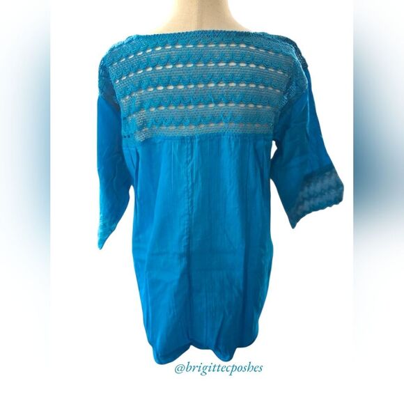 HANDMADE Traditional Laced Mexican Blouse - Picture 3 of 12